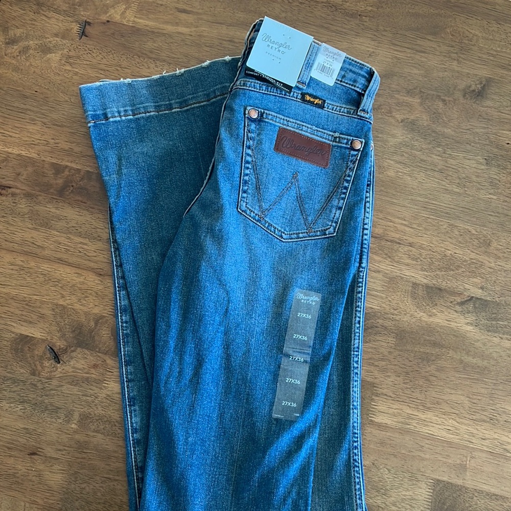 Wrangler Retro Trouser Flare Jeans High Rise size 27 x 36 Long!